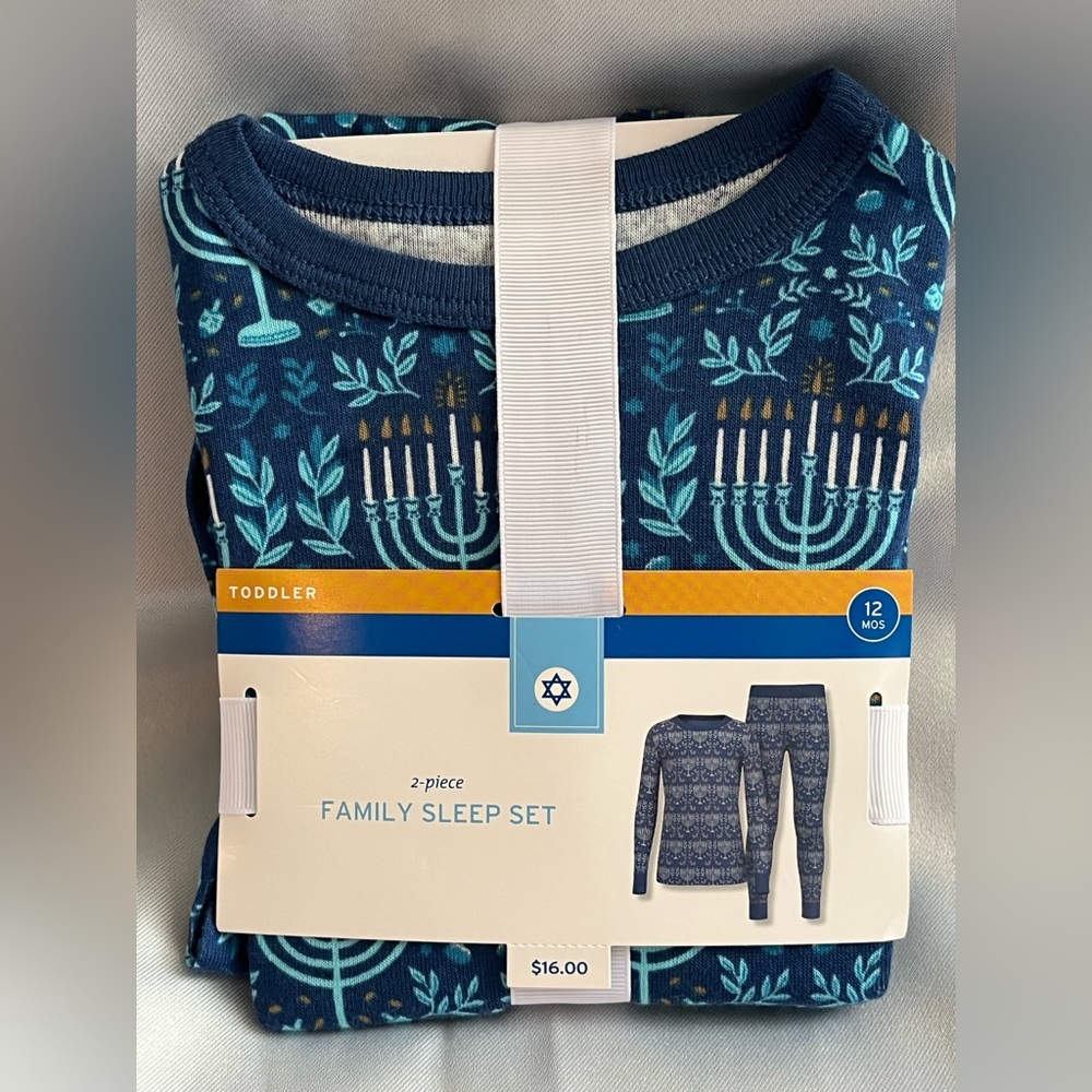 Wondershop Toddler Hanukkah Ribbed Long Sleeve Shirt and Pants Pajama Set